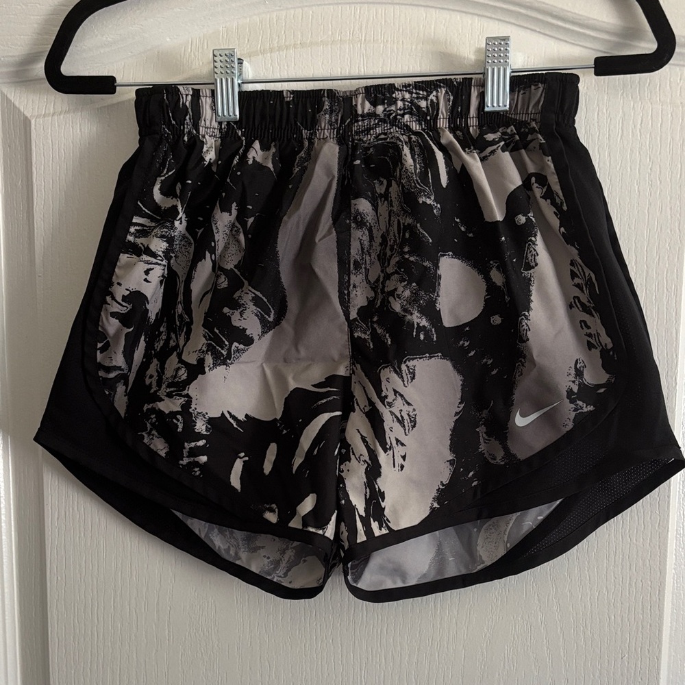 Nike Women's Black and White Athletic Shorts